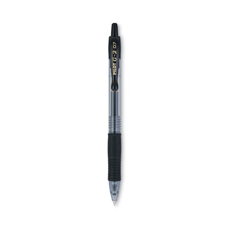 PILOT G2 Premium Retractable Gel Pen, Fine 0.7mm, Black Ink/Barrel, PK36 84065